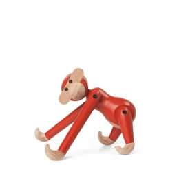 Kay Bojesen Denmark Wooden monkey, mini, vintage red