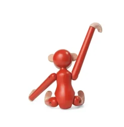 Kay Bojesen Denmark Wooden monkey, mini, vintage red