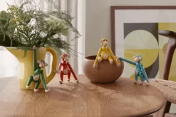 Kay Bojesen Denmark Wooden monkey, mini, vintage blue