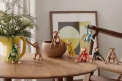 Kay Bojesen Denmark Wooden monkey, mini, vintage blue