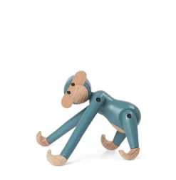 Kay Bojesen Denmark Wooden monkey, mini, vintage blue