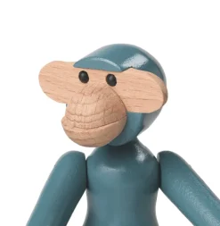 Kay Bojesen Denmark Wooden monkey, mini, vintage blue
