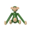 Kay Bojesen Denmark Wooden monkey, mini, vintage green