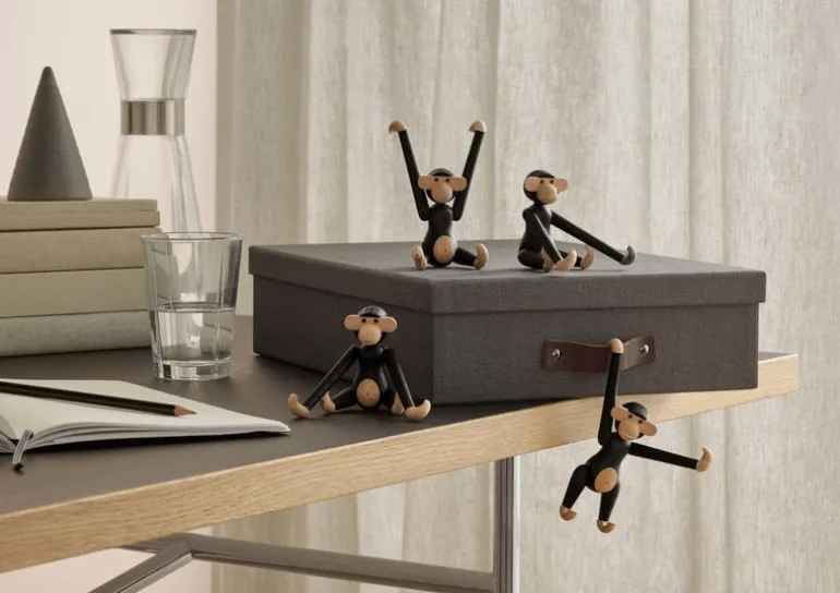 Kay Bojesen Denmark Wooden Monkey, mini, dark stained oak