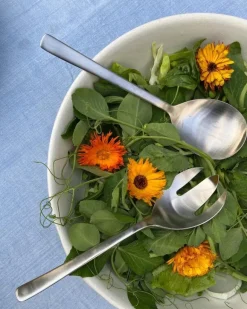 Kay Bojesen Grand Prix salad set, polished stainless steel