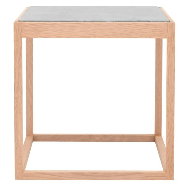 Klassik Studio Cube table, soaped oak - light grey marble