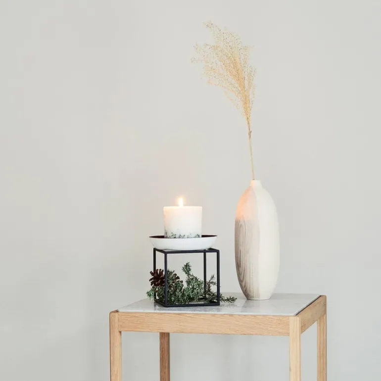 Klassik Studio Cube table, soaped oak - light grey marble