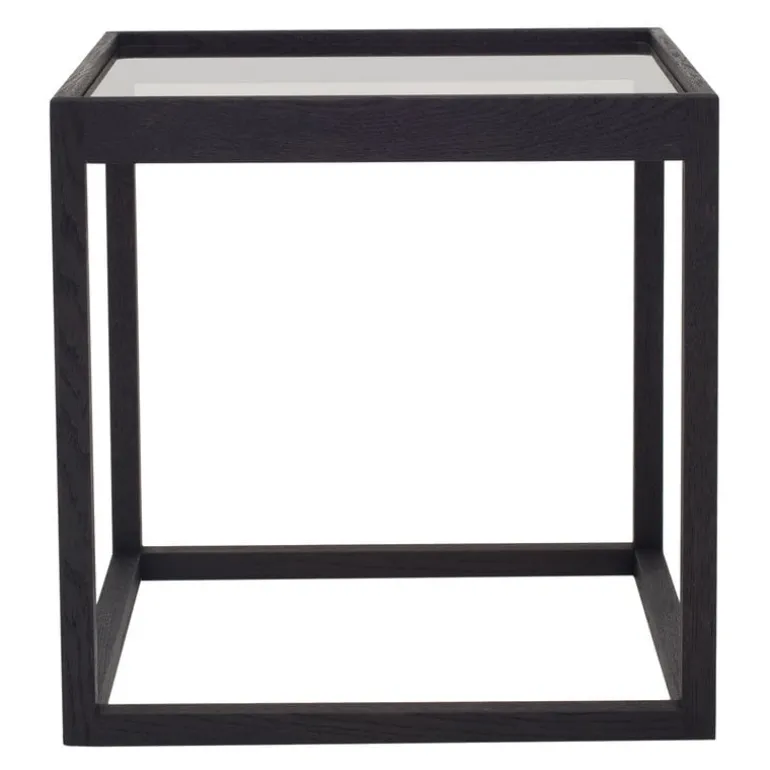 Klassik Studio Cube table, black - smoked glass