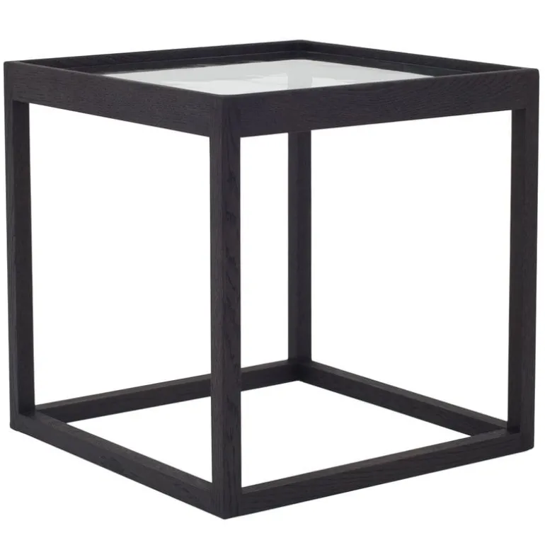 Klassik Studio Cube table, black - smoked glass