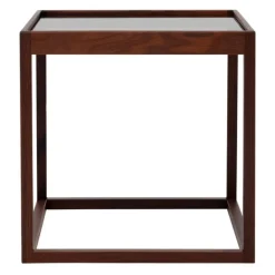 Klassik Studio Cube table, smoked oak - smoked glass