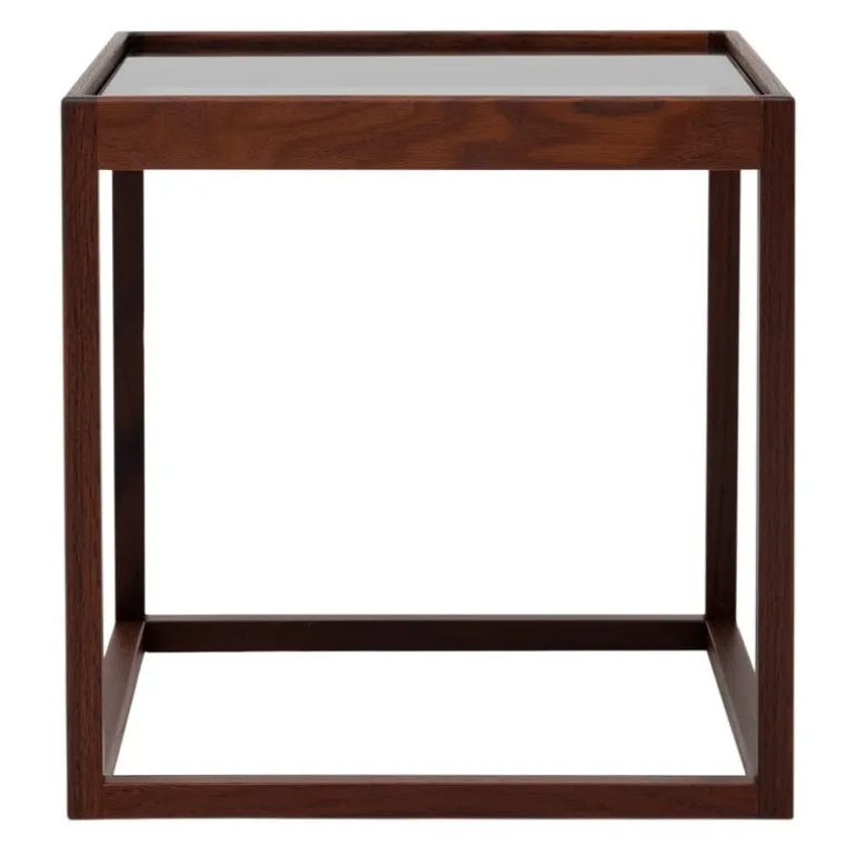 Klassik Studio Cube table, smoked oak - smoked glass