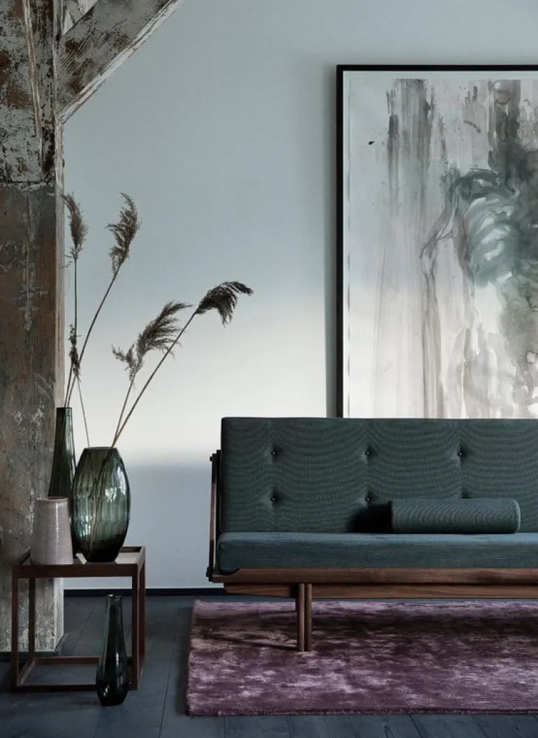 Klassik Studio Cube table, smoked oak - smoked glass