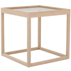 Klassik Studio Cube table, soaped oak - smoked glass