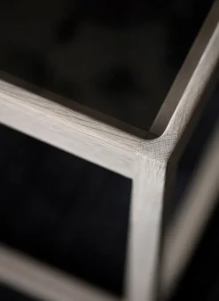 Klassik Studio Cube table, soaped oak - smoked glass