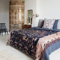 Klaus Haapaniemi & Co. Bird throw, 180 x 200 cm, cobalt blue