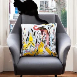 Klaus Haapaniemi & Co. Crane cushion cover, linen-cotton, green