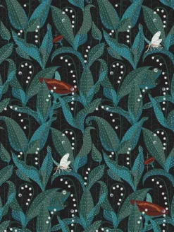 Klaus Haapaniemi & Co. Lily of the Valley wallpaper, uncoated, black