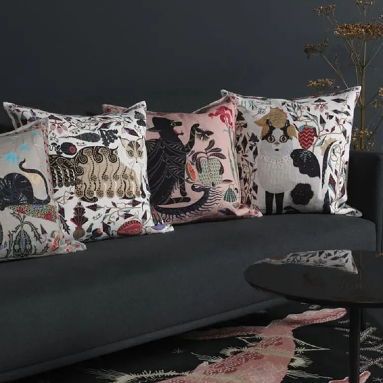 Klaus Haapaniemi & Co. Les Chats Putte cushion cover, linen