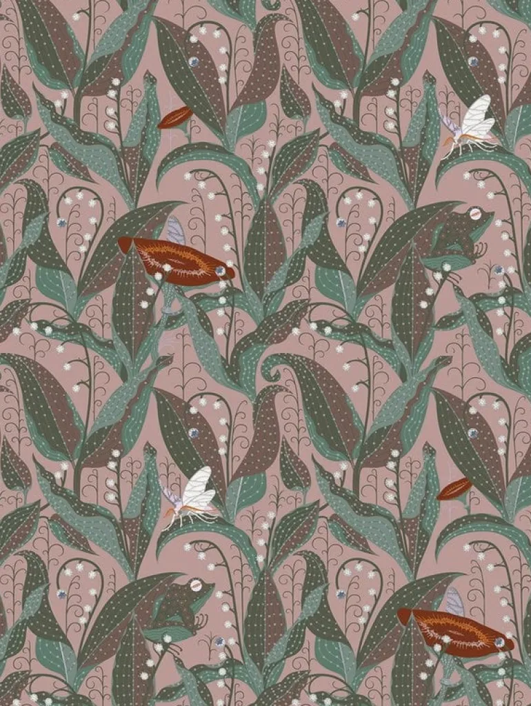 Klaus Haapaniemi & Co. Lily of the Valley wallpaper, uncoated, mauve