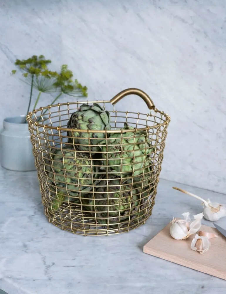 Korbo Bin 16 wire basket, brass