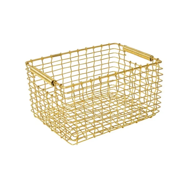 Korbo Rectangular 15 wire basket, brass