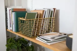 Korbo Rectangular 15 wire basket, brass