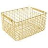 Korbo Rectangular 19 wire basket, brass