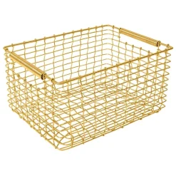 Korbo Rectangular 19 wire basket, brass