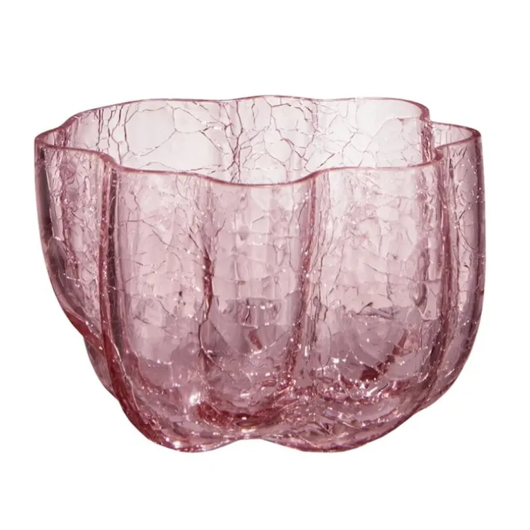 Kosta Boda Crackle votive, 58 mm, pink