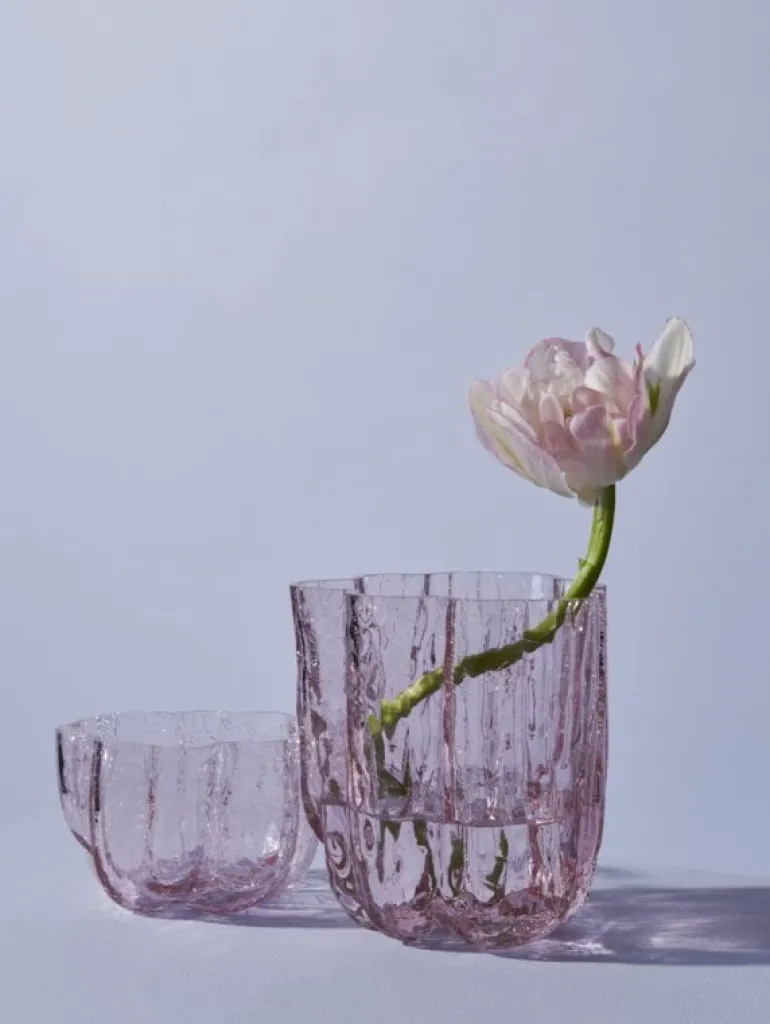 Kosta Boda Crackle votive, 58 mm, pink