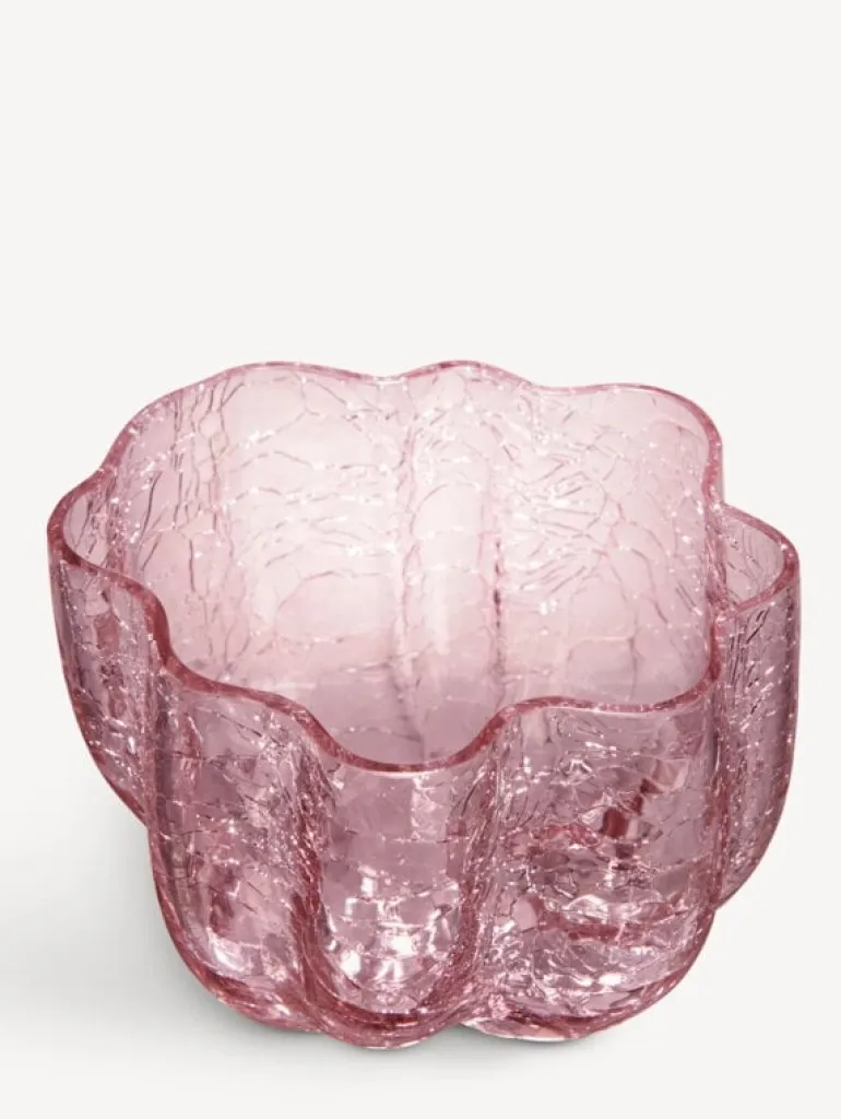 Kosta Boda Crackle votive, 58 mm, pink