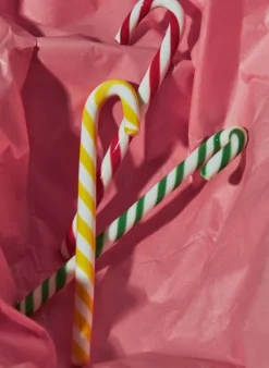 Kosta Boda Polka candy cane glass ornament, 170 mm, white - green