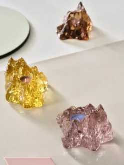 Kosta Boda The Rock votive, 91 mm, yellow