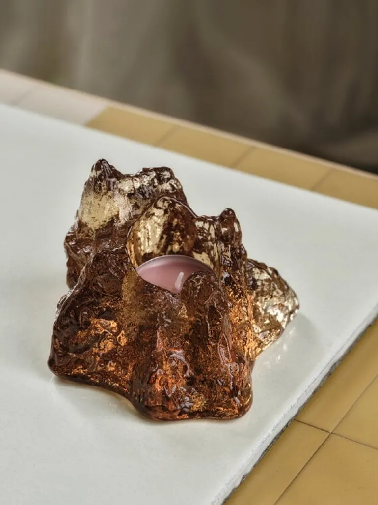 Kosta Boda The Rock votive, 91 mm, bronze