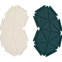 Kvadrat Clouds fabric tiles, 8 pcs, deep teal - white