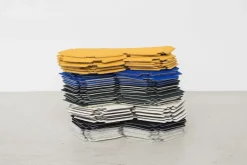 Kvadrat Clouds fabric tiles, 8 pcs, deep teal - white