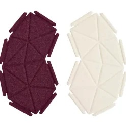 Kvadrat Clouds fabric tiles, 8 pcs, burgundy - white