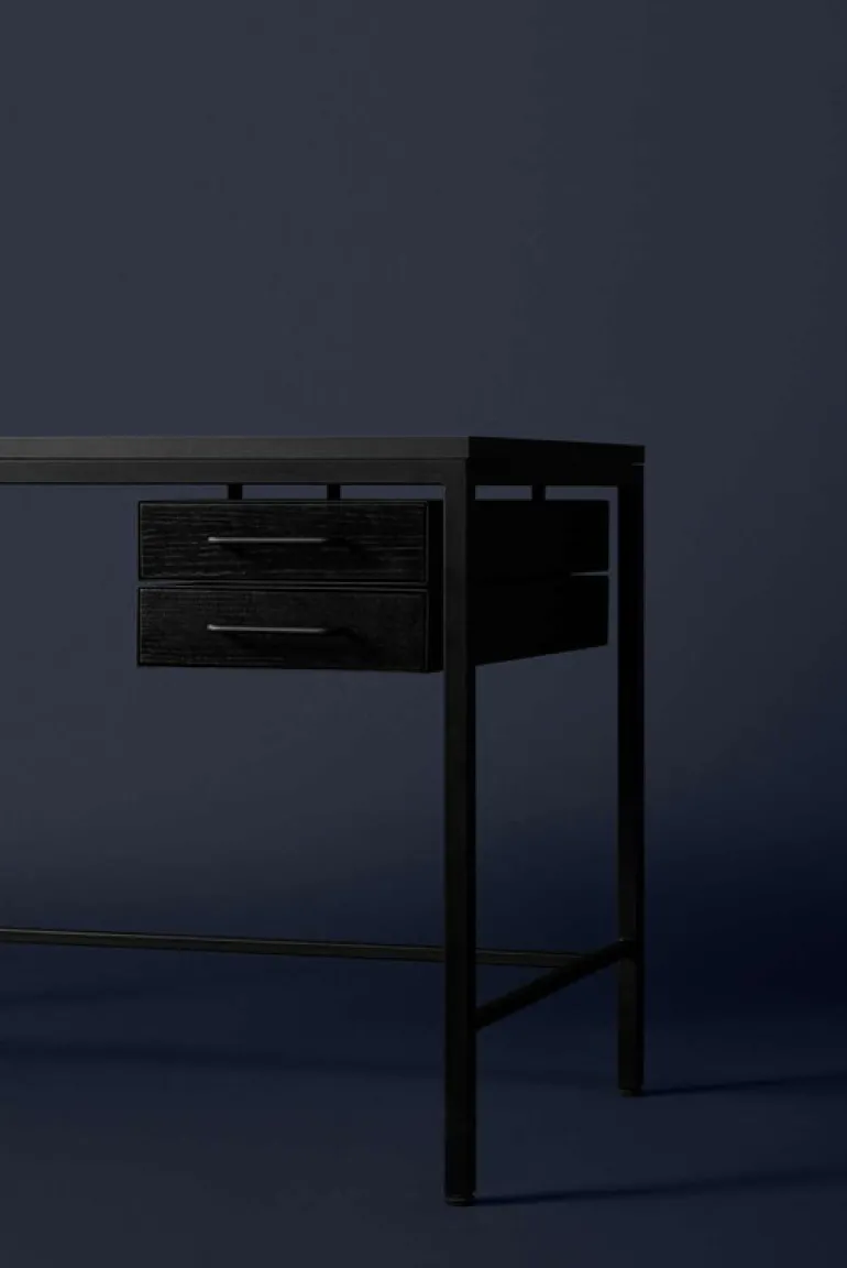 Labofa Heritage 65 desk, 2 drawers, black linoleum - black