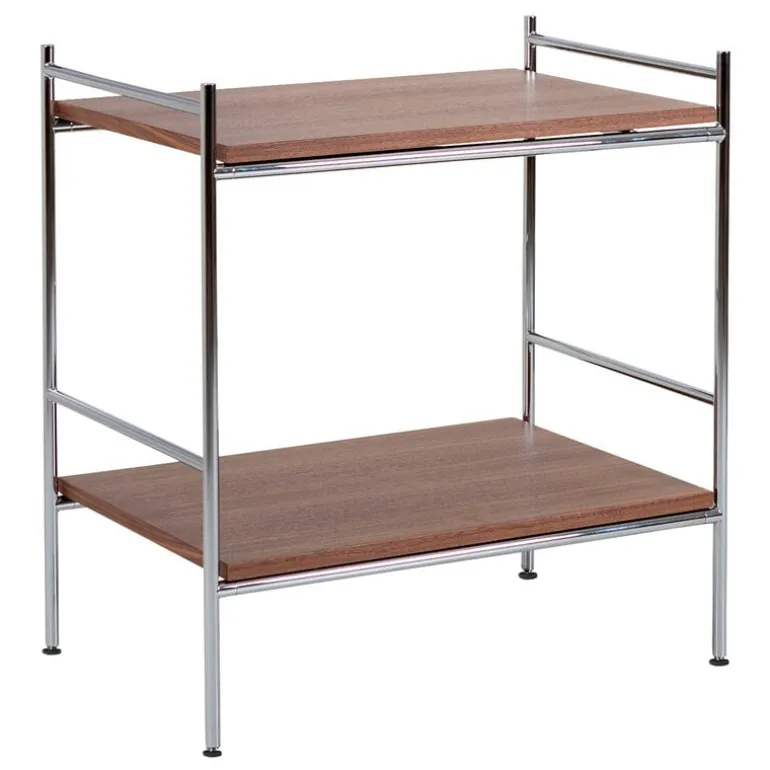 Labofa Heritage bar trolley 95.2 with gliders, chrome - walnut