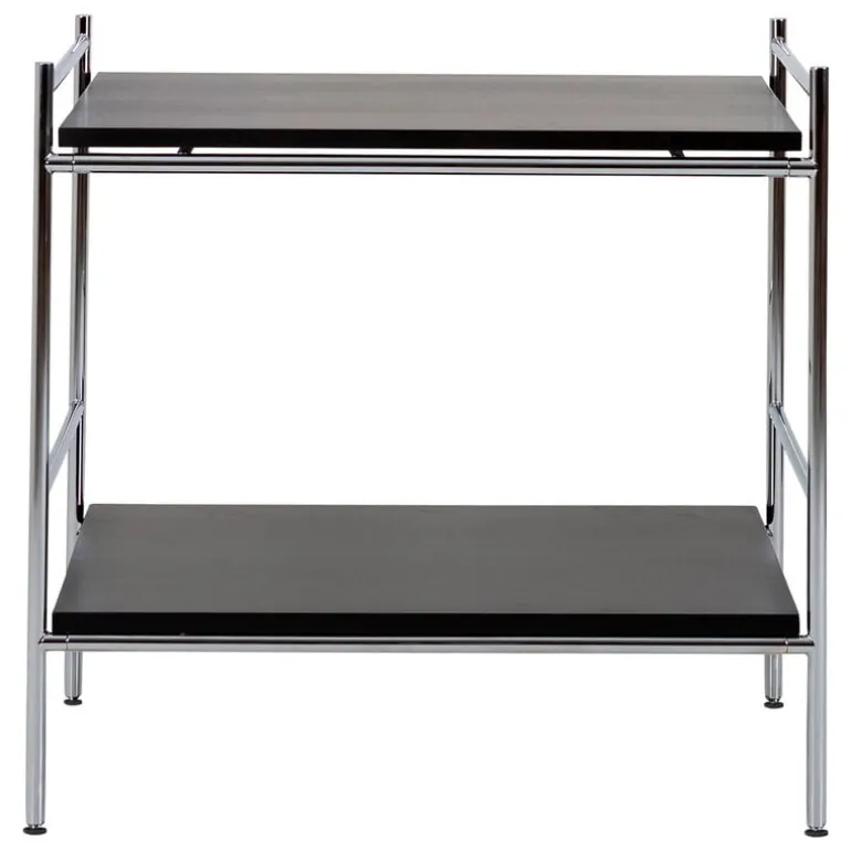 Labofa Heritage bar trolley 95.2 with gliders, chrome - black oak