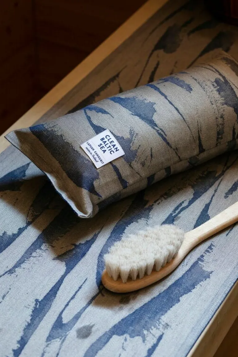Lapuan Kankurit Aallokko sauna pillow, linen - blue