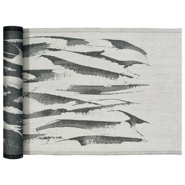 Lapuan Kankurit Aallokko sauna cover, 46 x 60 cm, linen - black