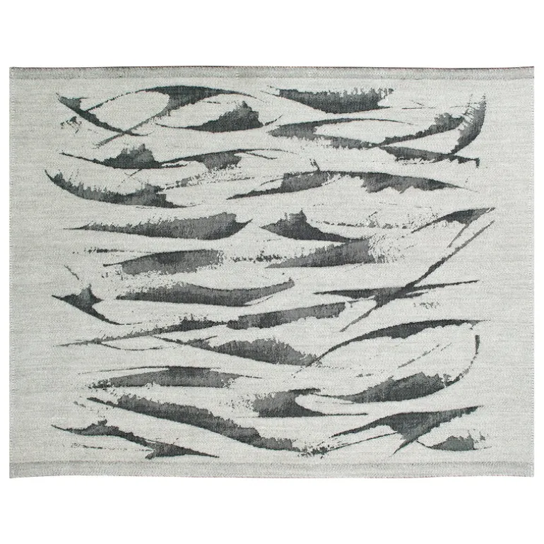 Lapuan Kankurit Aallokko sauna cover, 46 x 60 cm, linen - black