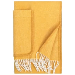 Lapuan Kankurit Arvo pocket shawl, 60 x 180 cm, white - coffee dyed orange