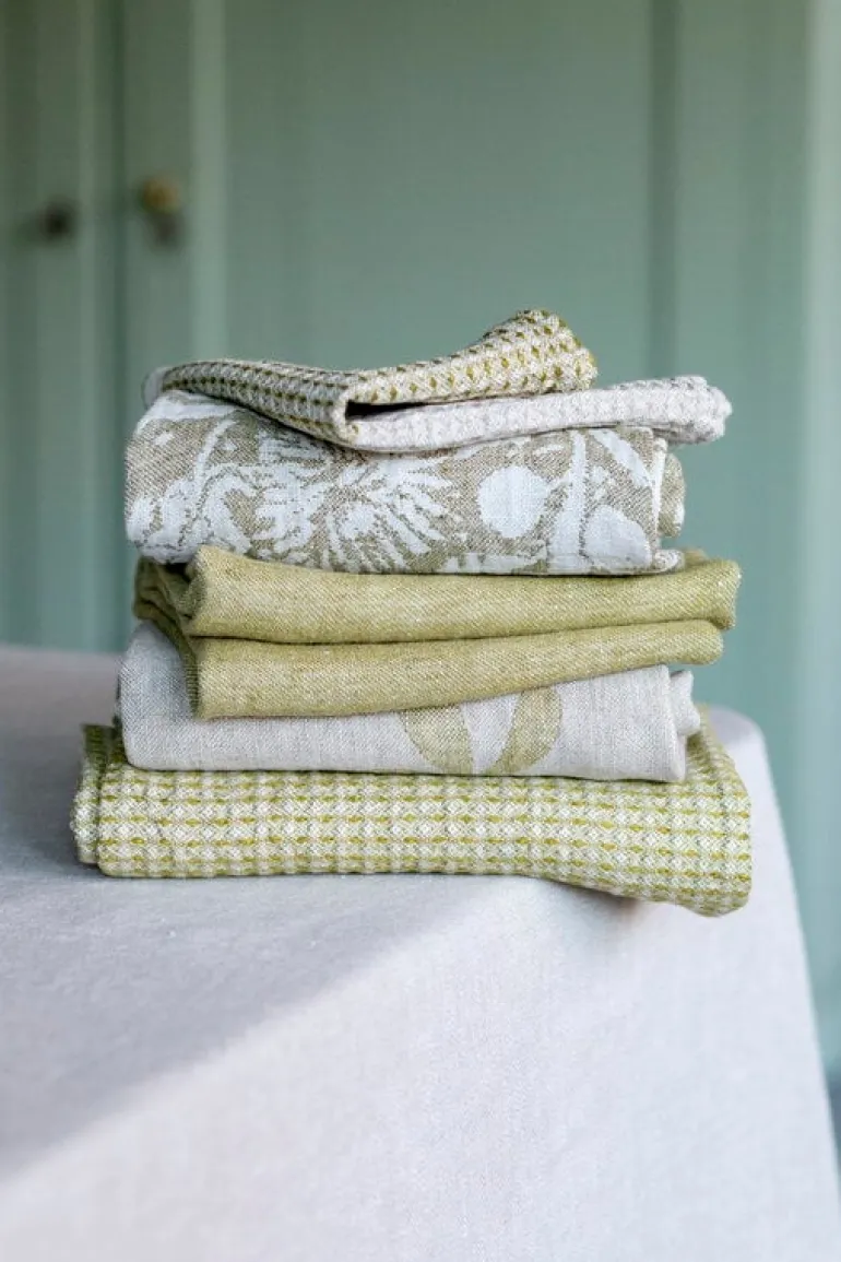 Lapuan Kankurit Eeva dish cloth/towel, linen - olive