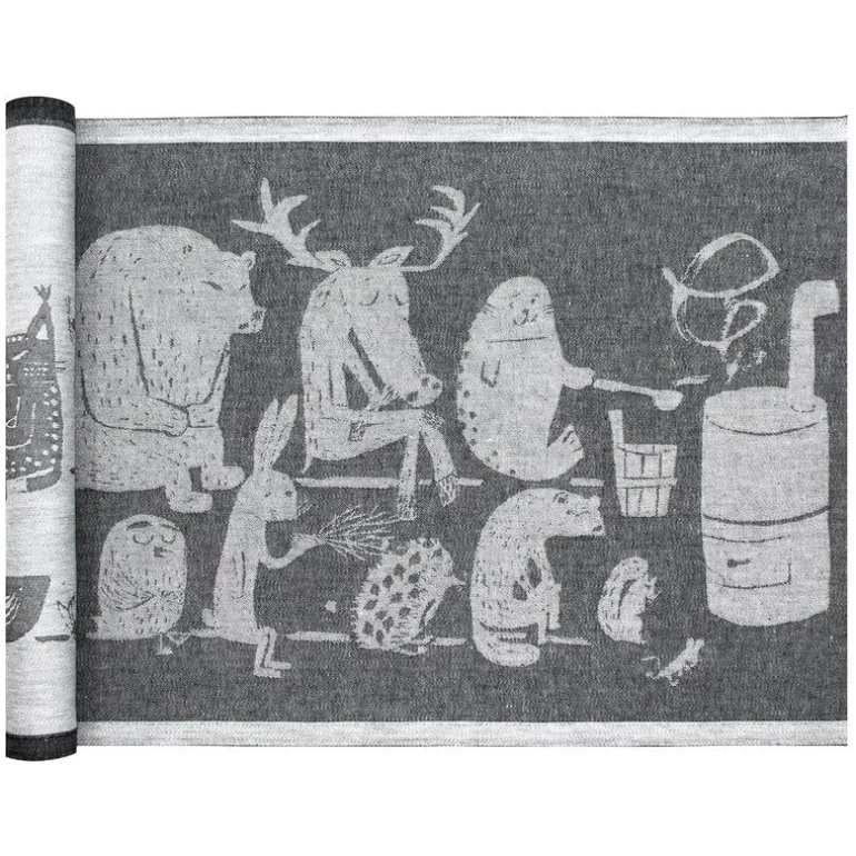 Lapuan Kankurit Eläinten Sauna sauna cover, 46 x 150 cm, black - linen
