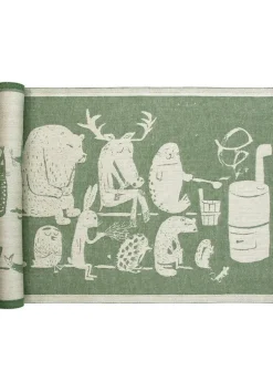 Lapuan Kankurit Eläinten Sauna sauna cover, 46 x 150 cm, linen - green