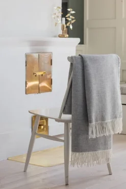 Lapuan Kankurit Elli blanket, 130 x 180 cm, white - light grey