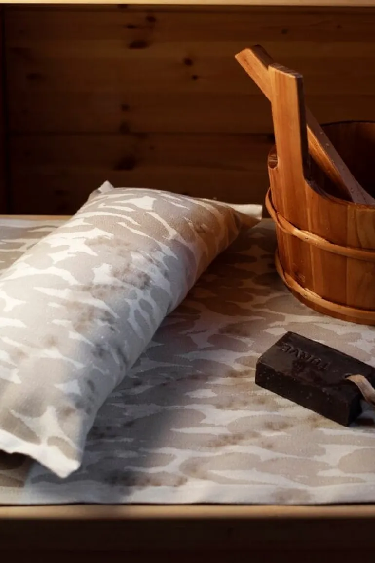 Lapuan Kankurit Jäkälä sauna cover, 46 x 60 cm, white - linen