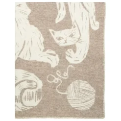 Lapuan Kankurit Kissanpäivät blanket, beige - white